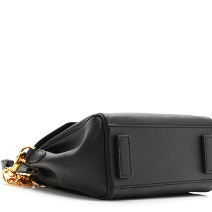 Versace Grained Calfskin Small La Medusa Top Handle Bag Black 8 of 11