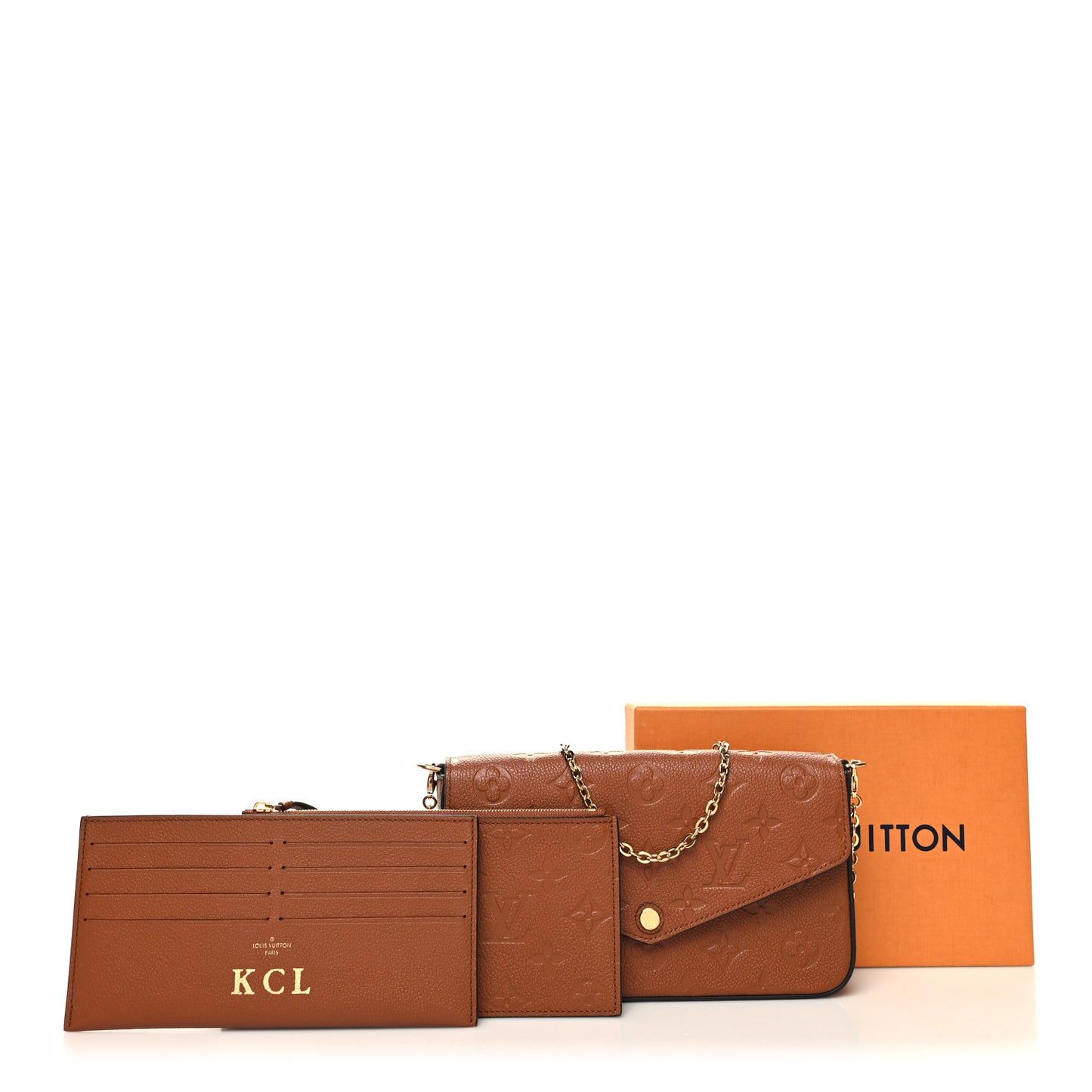 Empreinte Pochette Felicie Chain Wallet Cognac