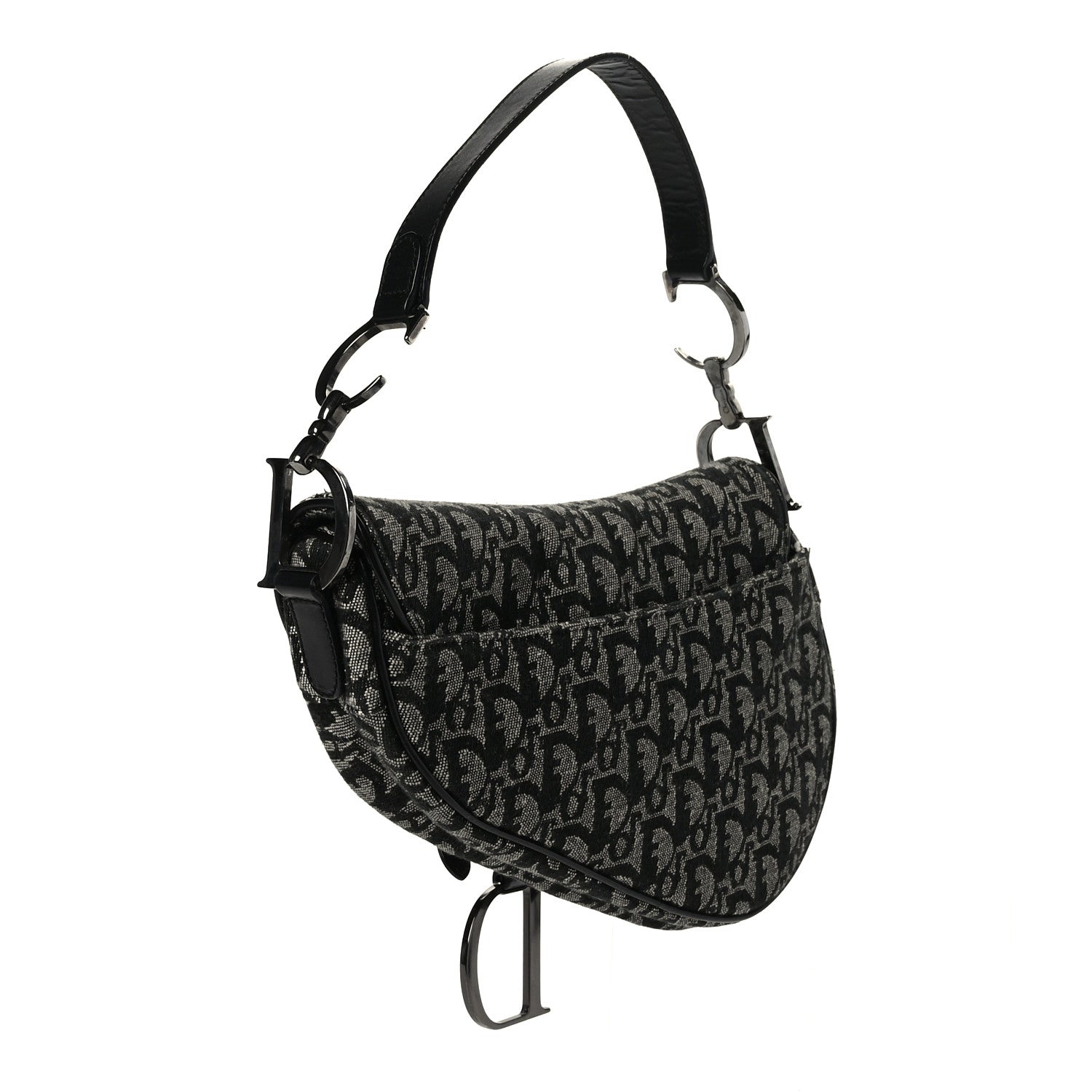 Christian Dior Monogram Saddle Bag Black 3 of 10