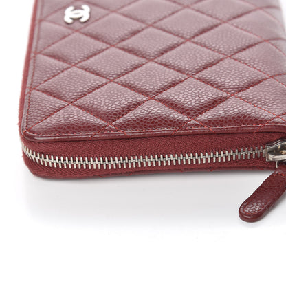 Chanel Caviar Quilted Large Zip Around Organizer Wallet Dark Red 11 of 14