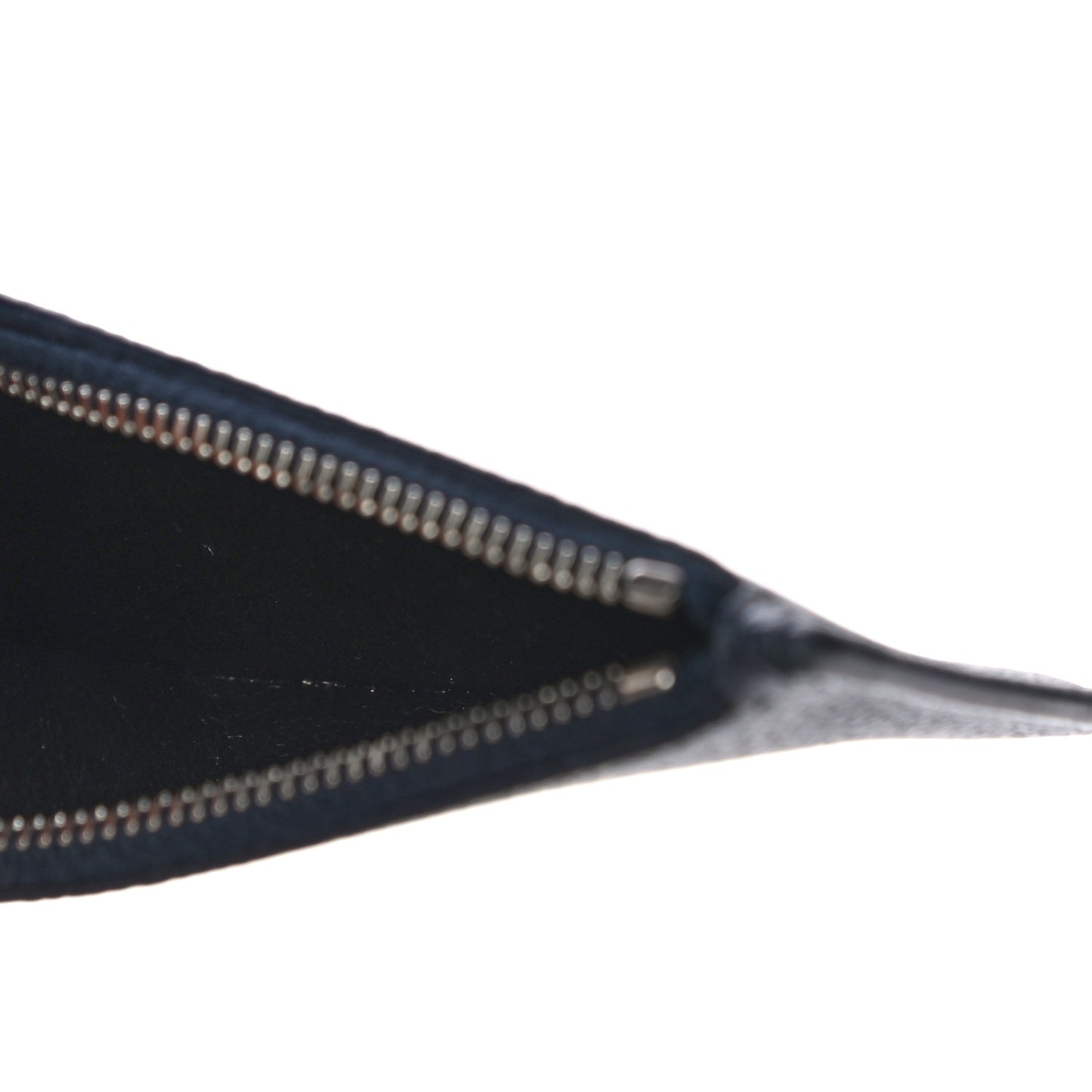 Grained Calfskin 5 Fragments Zip Pouch Card Holder Deep Marine