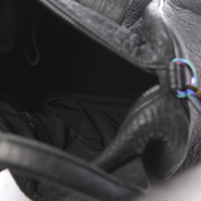 Alexander Wang Pebbled Lambskin Rocco Matte Black Iridescent Hardware 4 of 10