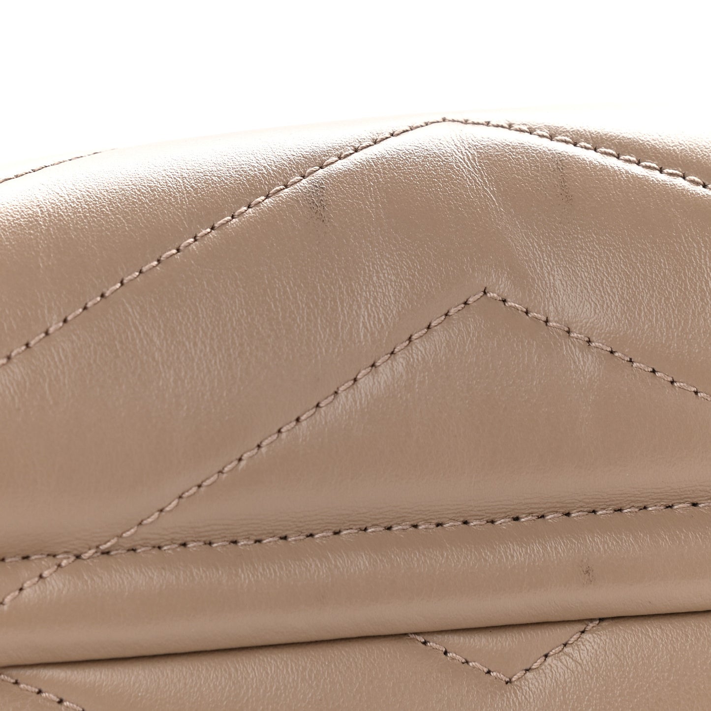 Calfskin Y Quilted Monogram Medium Loulou Chain Satchel Dark Beige