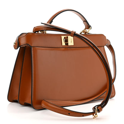 Fendi Vitello King Luxor Shiny Nappa Medium Peekaboo I SEE U East West Satchel Brandy Light Rose 4 of 11