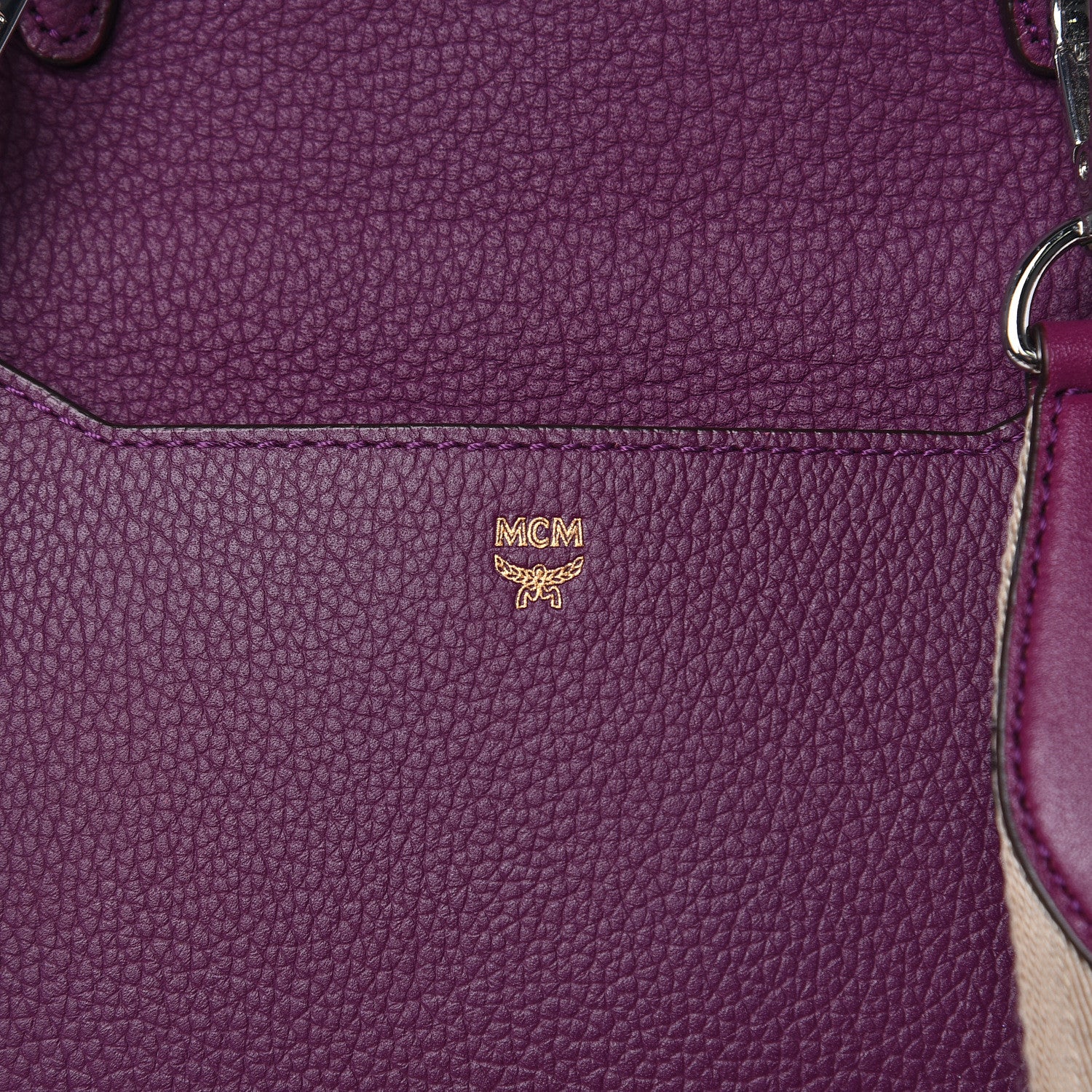 MCM Grained Calfskin Medium Milla Convertible Backpack Mystic Purple 7 of 13