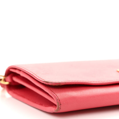 Prada Saffiano Metal Oro Chain Wallet Peonia 8 of 12