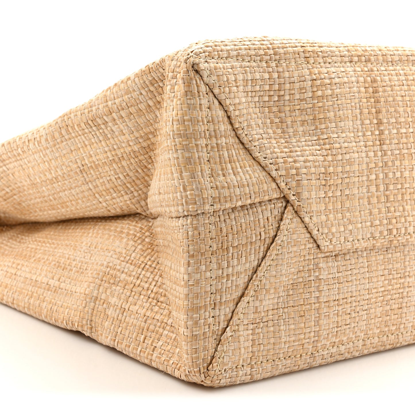 Raffia Logo Tote Naturale
