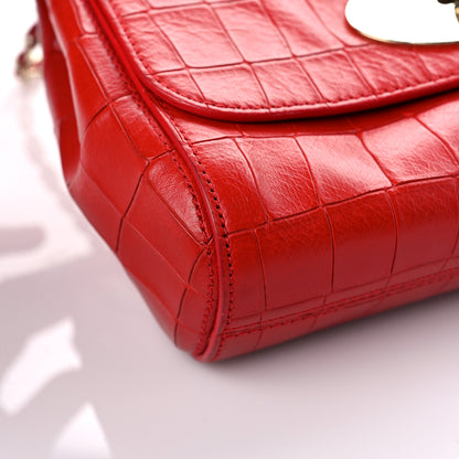 Mulberry Nappa Crocodile Embossed Small Lily Flap Red 10 of 16