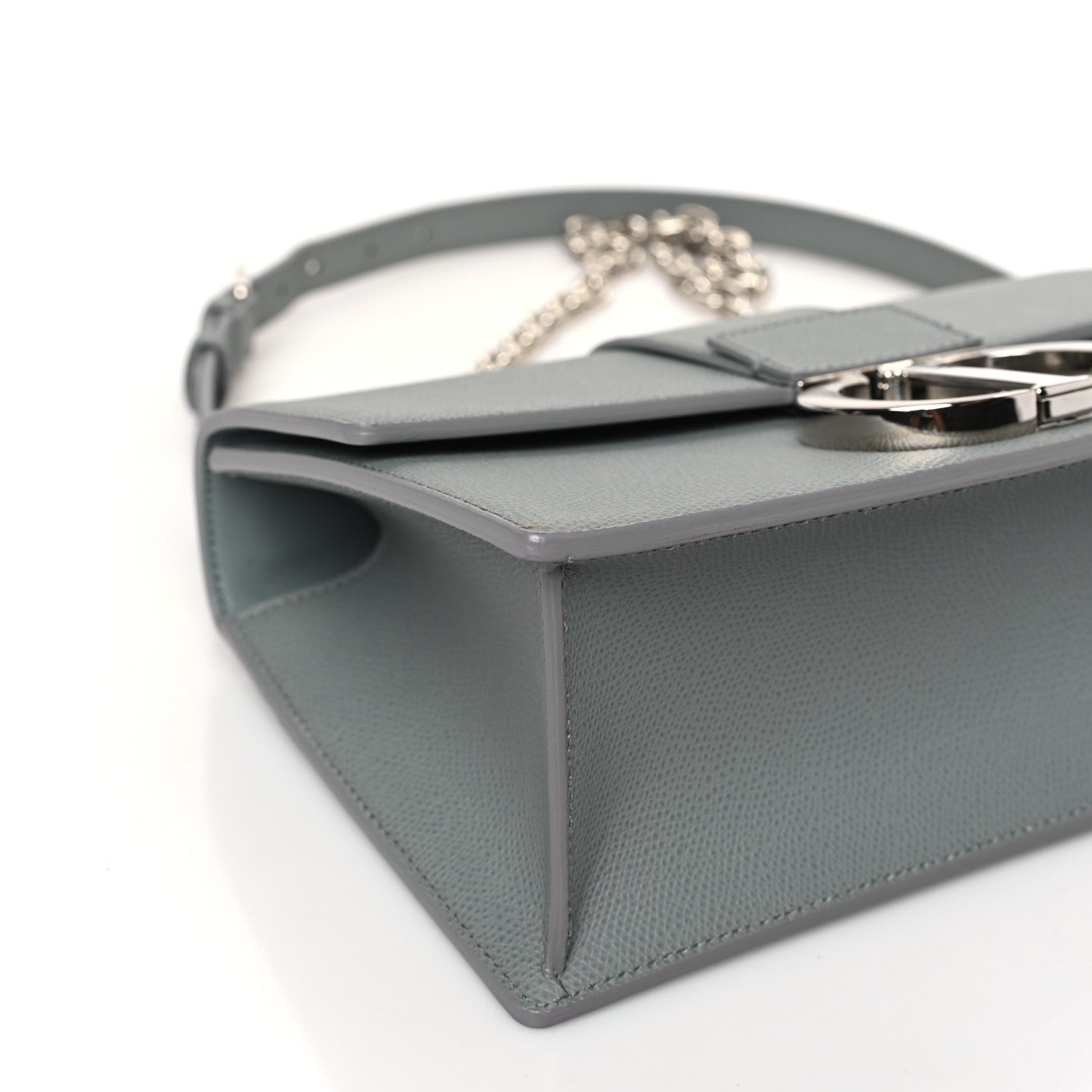 Christian Dior Grained Calfskin 30 Montaigne Chain Flap Bag Grey 8 of 10