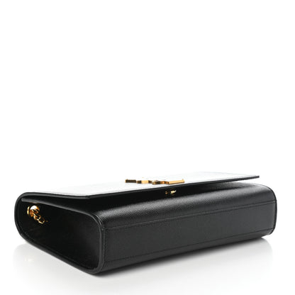 Saint Laurent Grain De Poudre Medium Classic Monogram Kate Satchel Black 4 of 9