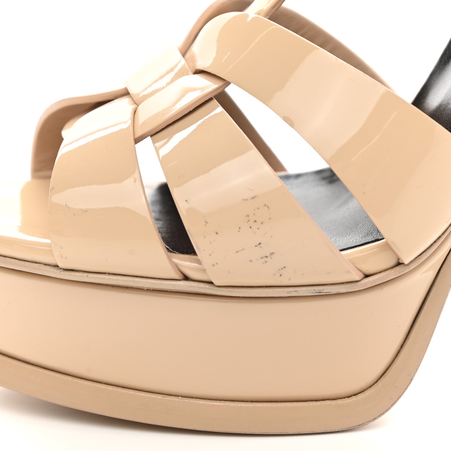 Saint Laurent Patent Tribute 105 Platform Sandals 39 Nude Powder 8 of 12