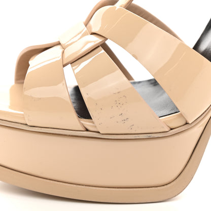 Saint Laurent Patent Tribute 105 Platform Sandals 39 Nude Powder 8 of 12