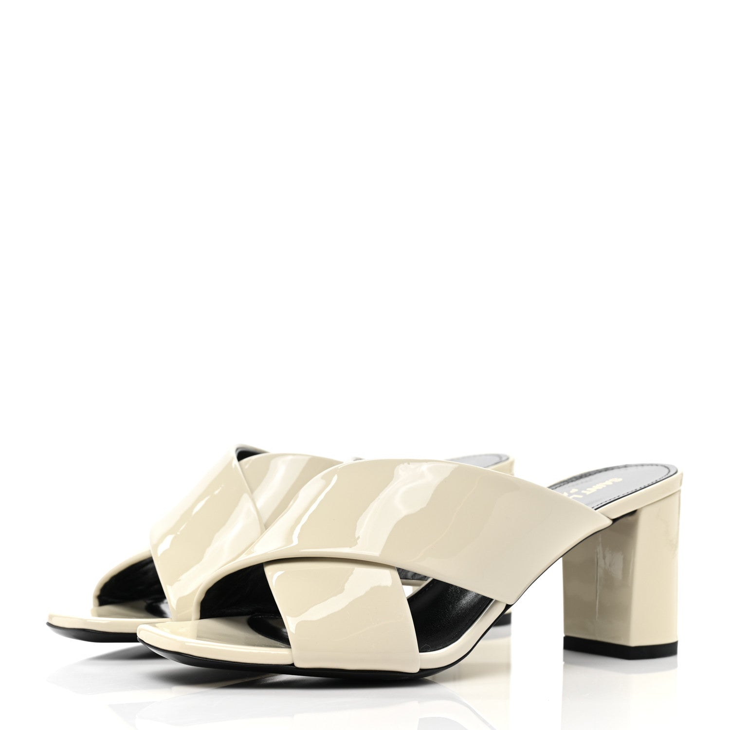 Saint Laurent Patent LouLou 70 Mule Sandals 36.5 Neutro 3 of 8