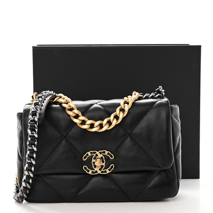Chanel Lambskin Quilted Medium Chanel 19 Flap Black 10 of 10