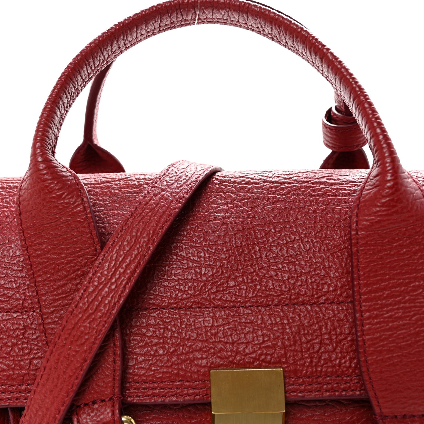 Textured Calfskin Medium Pashli Satchel Crimson