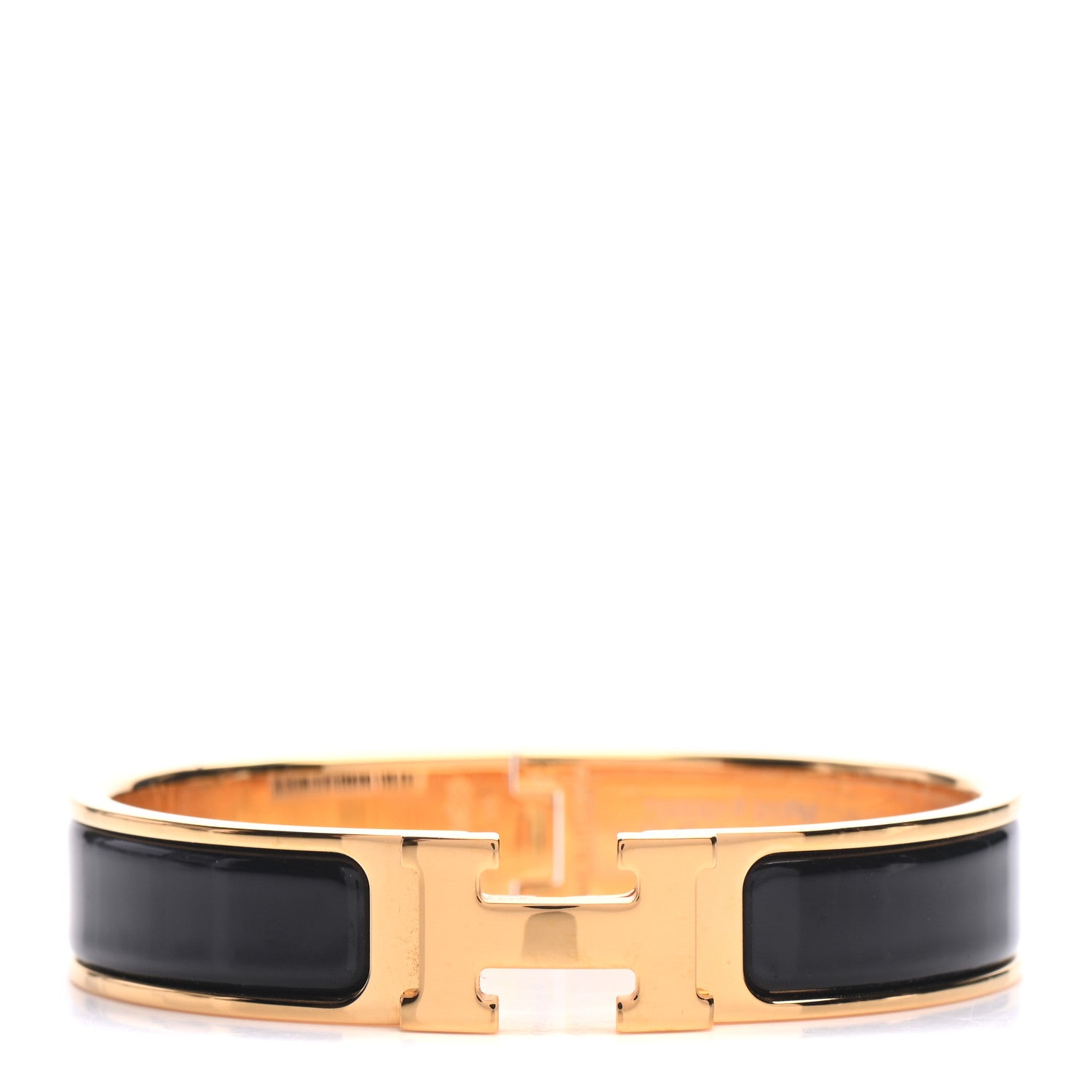 Hermes Enamel Narrow Clic Clac H Bracelet PM Black 1 of 5