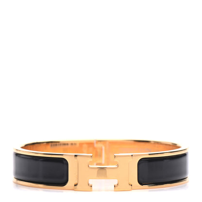 Hermes Enamel Narrow Clic Clac H Bracelet PM Black 1 of 5