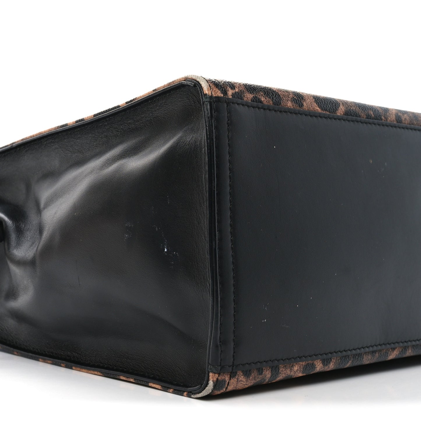 Dauphine Leopard Logo Market Bag Black