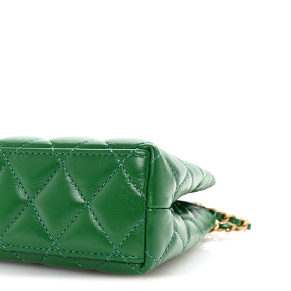 Chanel Shiny Aged Calfskin Quilted Nano Kelly Shopper Green 10 of 10