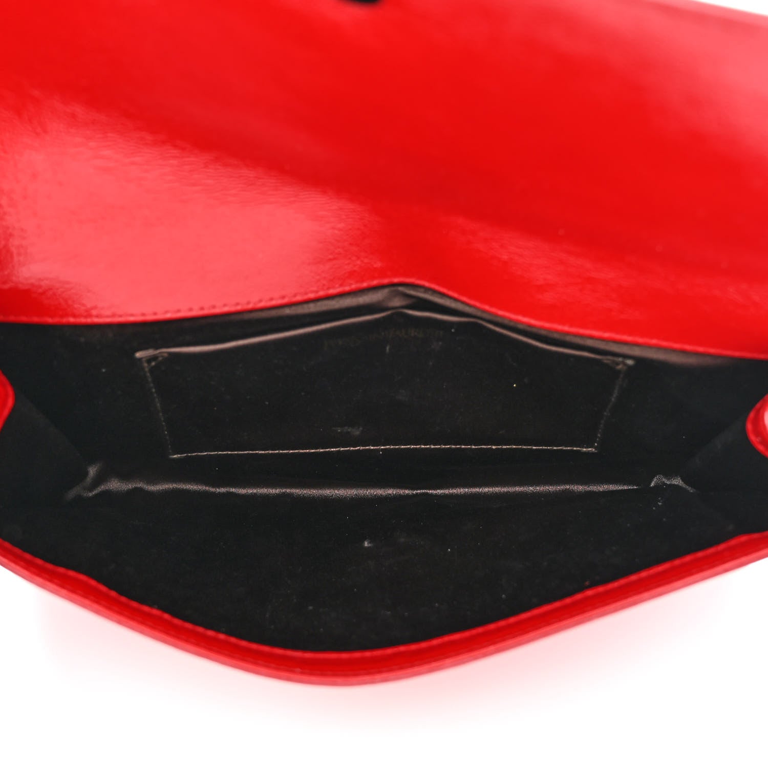 Saint Laurent Textured Patent Monogram Large Belle De Jour Clutch Red 5 of 13