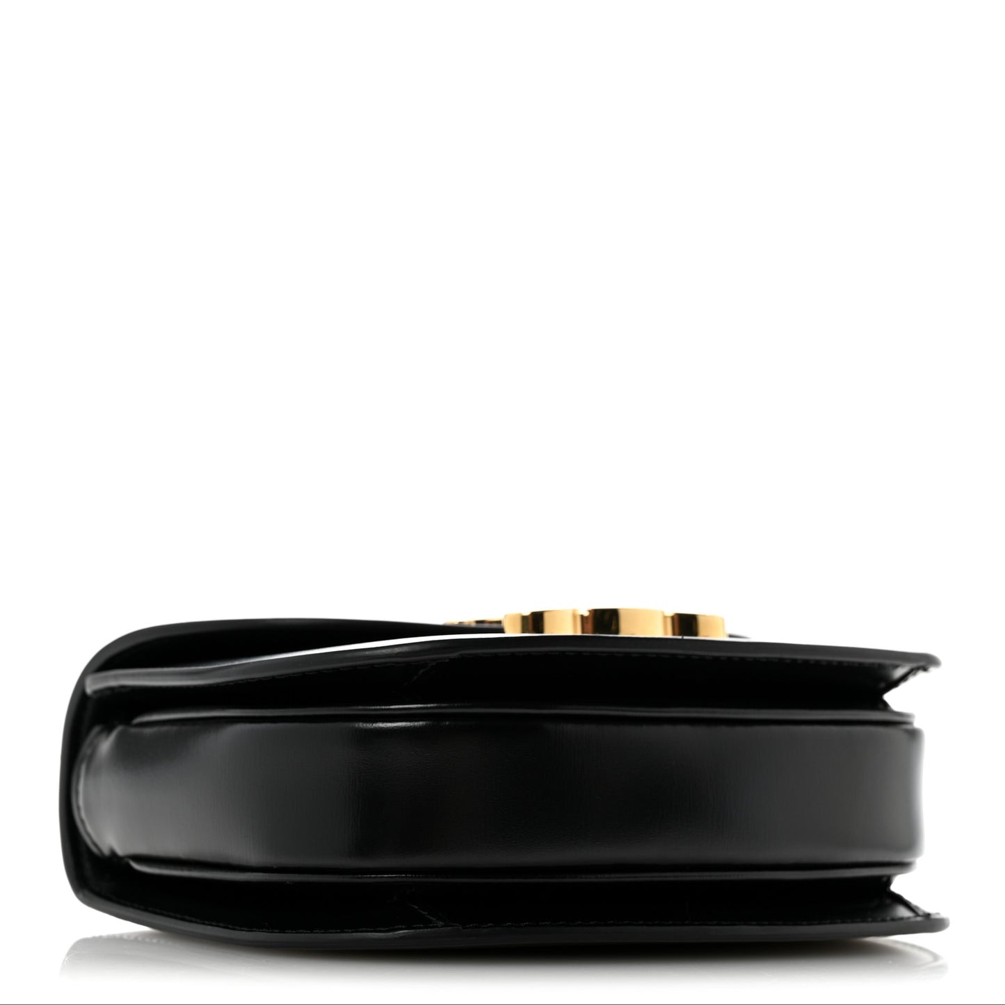 Shiny Calfskin Triomphe Mini Besace Clea Black