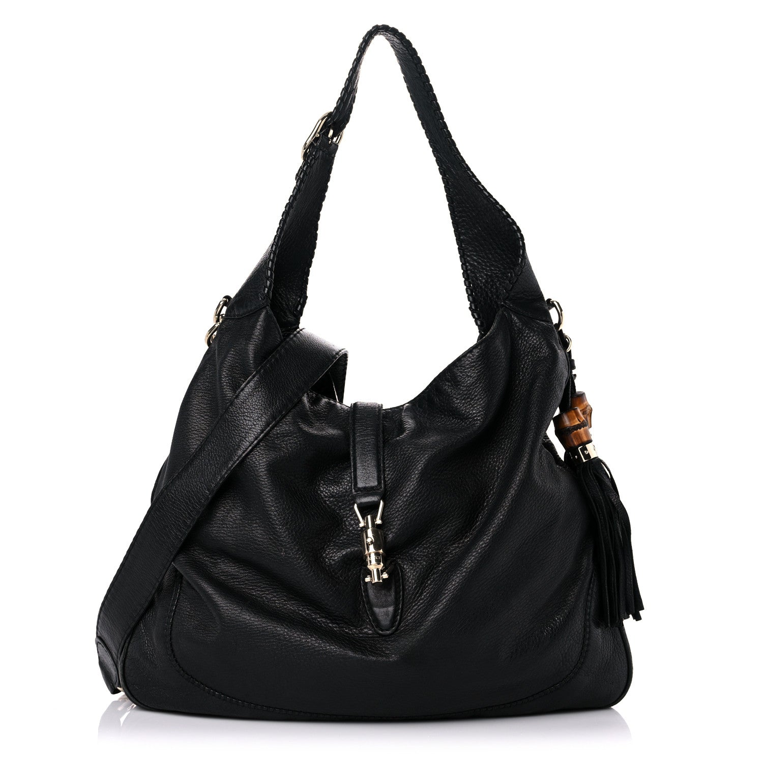 Gucci Calfskin Large New Jackie Shoulder Bag Black 1 of 16