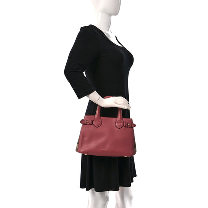 Burberry Derby Calfskin House Check Small Banner Tote Pink 2 of 10