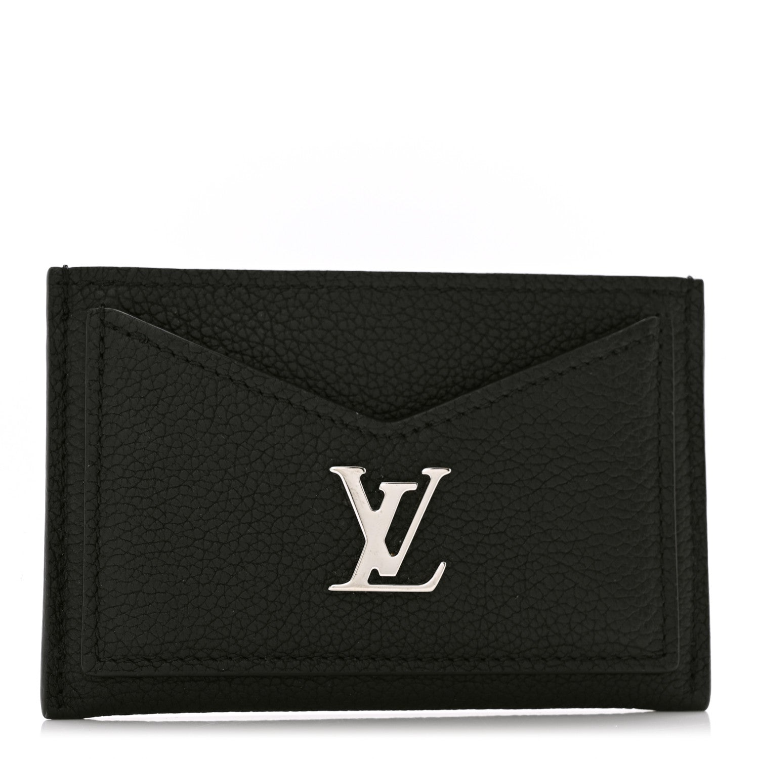 Louis Vuitton Calfskin Lockme Card Holder Black 1 of 7