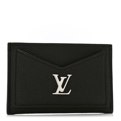 Louis Vuitton Calfskin Lockme Card Holder Black 1 of 7