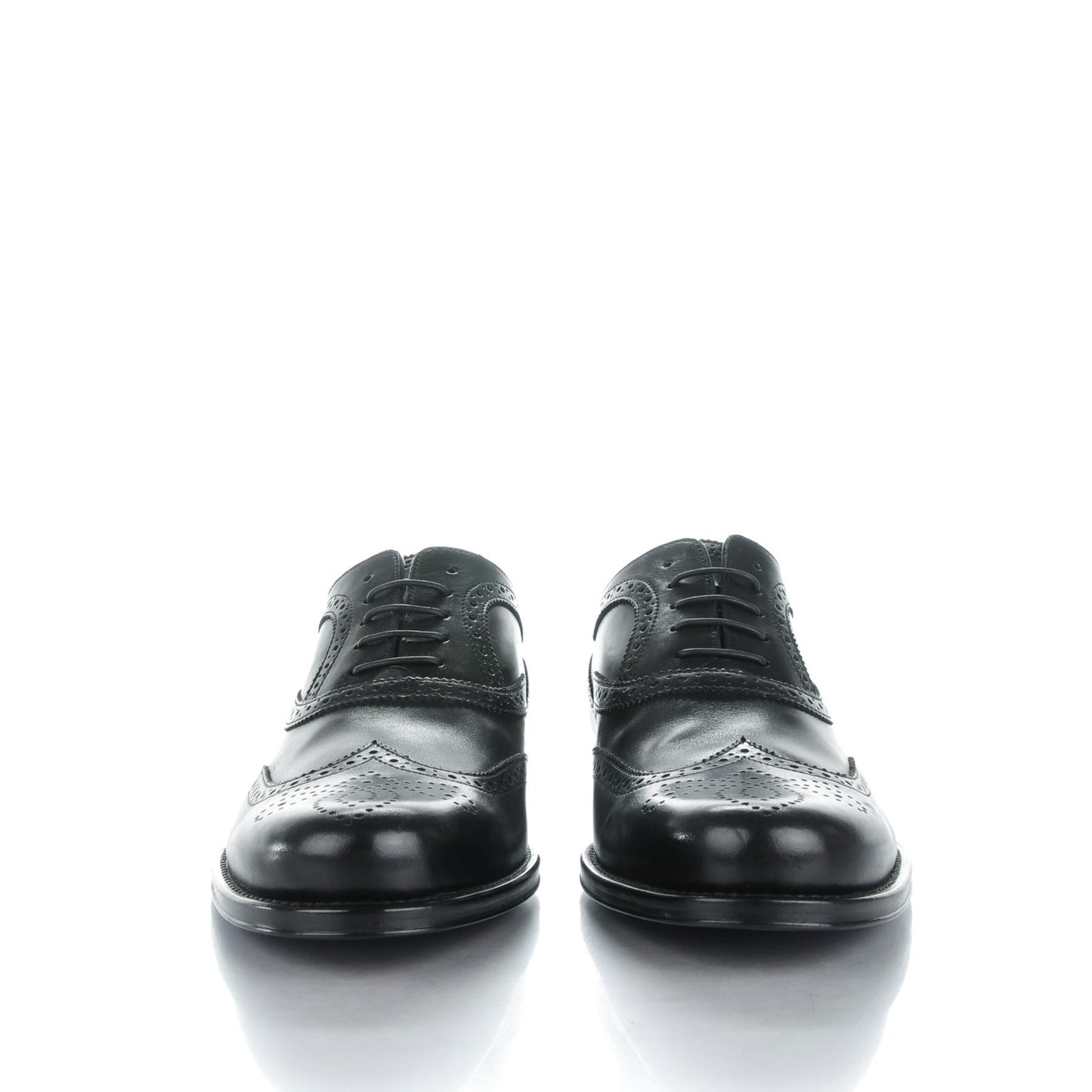 Calfskin Mens Wingtip Oxfords 6.5 Black
