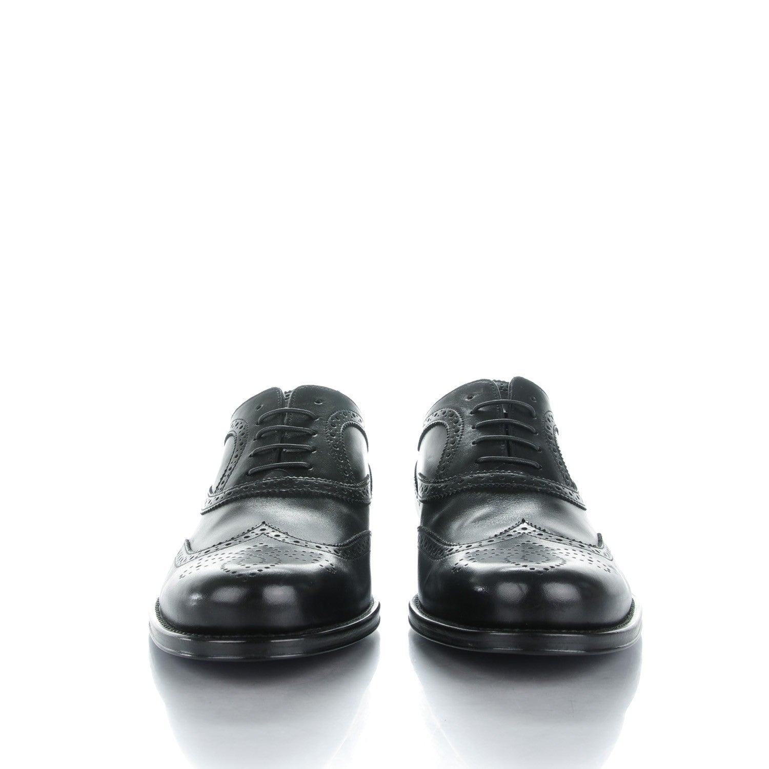 Louis Vuitton Calfskin Mens Wingtip Oxfords 6.5 Black 2 of 9
