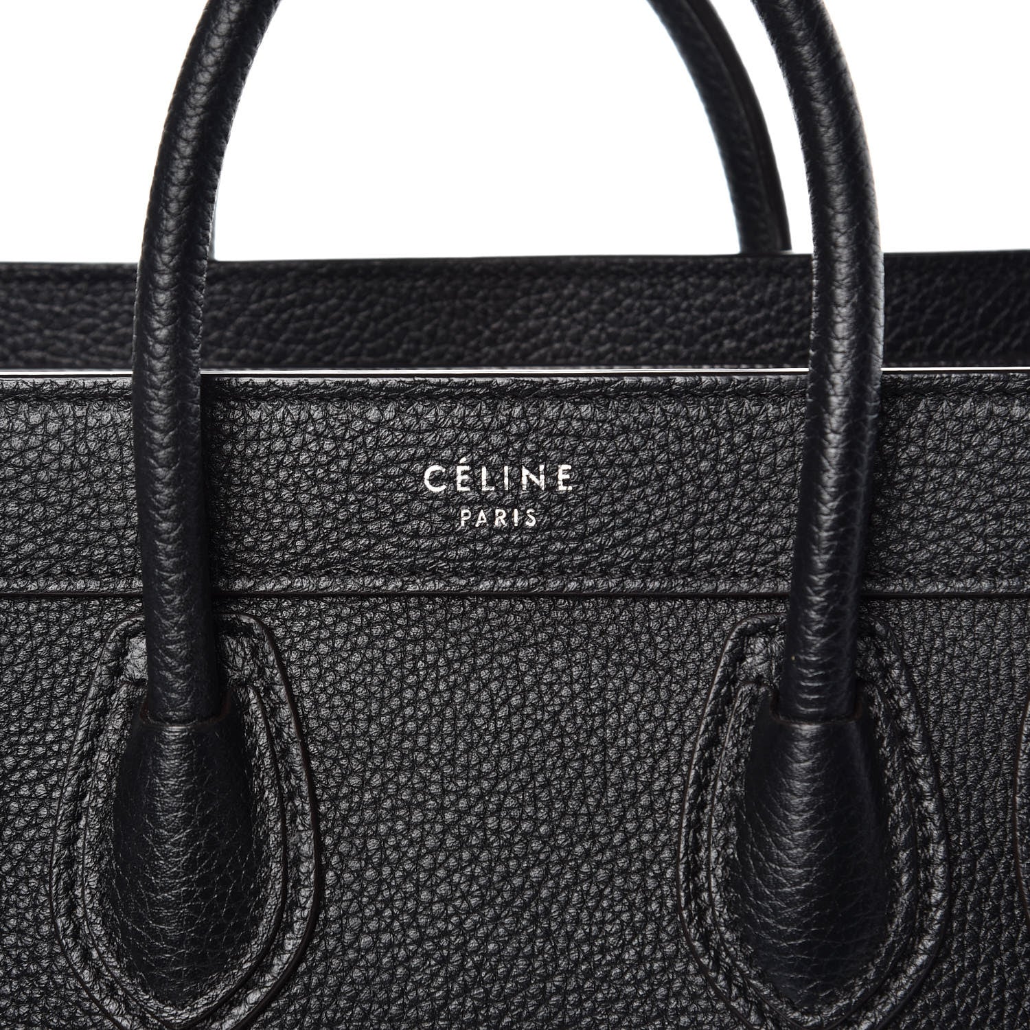 Celine Drummed Calfskin Nano Luggage Black 9 of 9