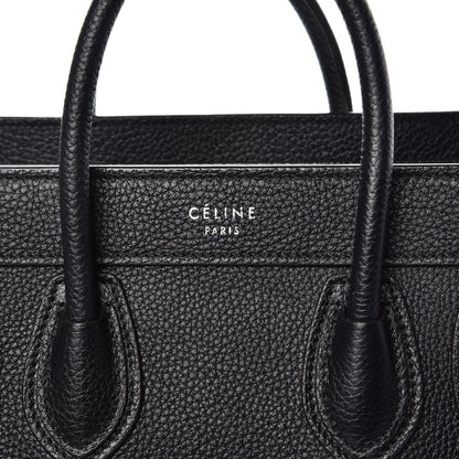 Celine Drummed Calfskin Nano Luggage Black 9 of 9