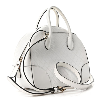 Gucci Calfskin Diamante Small Top Handle Bag White 3 of 10