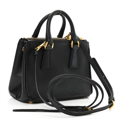 Prada Saffiano Mini Galleria Double Zip Tote Black 3 of 11