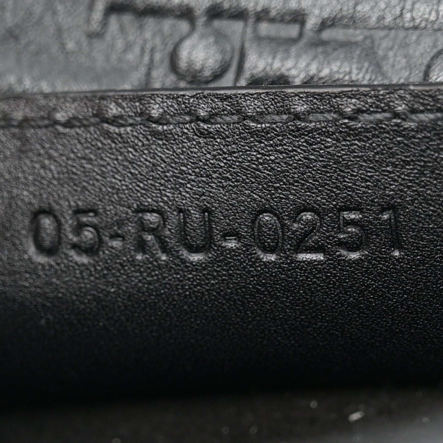 Calfskin Embossed Oblique Saddle Bag Black