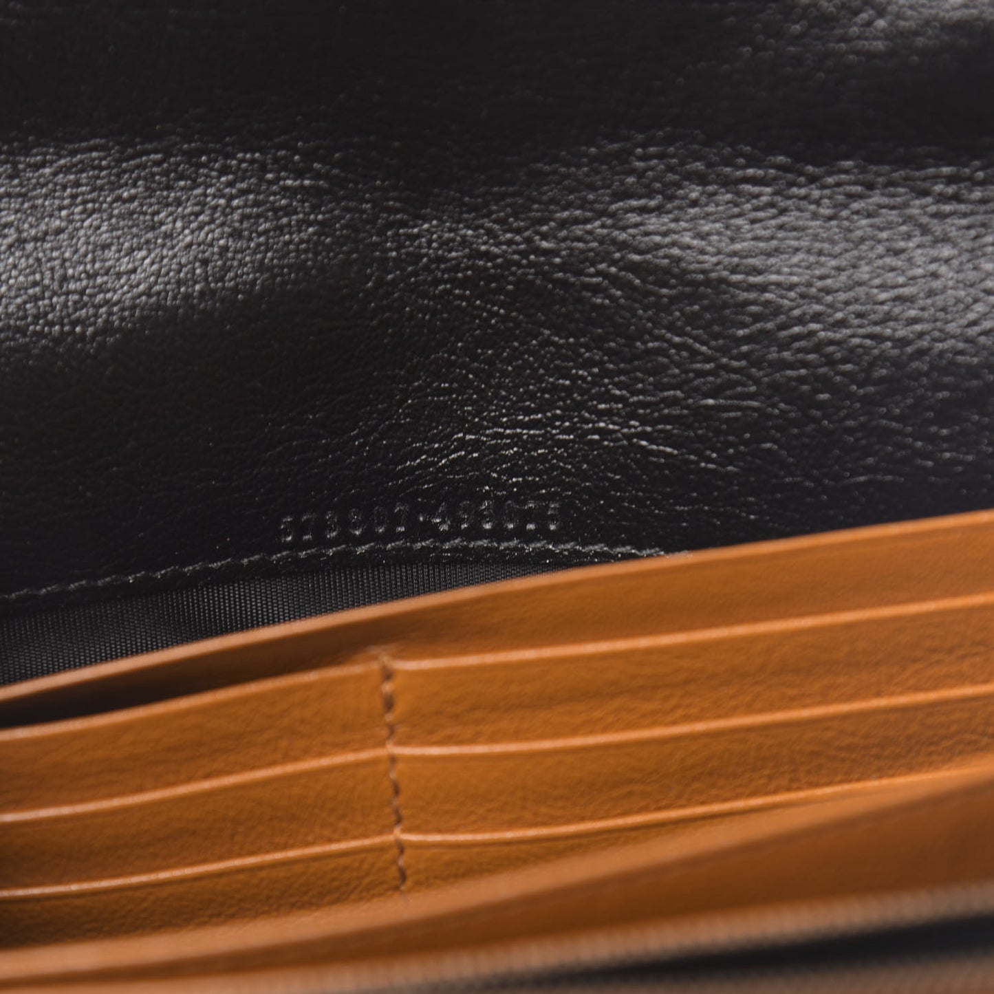 Vintage Effect Calfskin Matelasse Diagonal Torchon GG Marmont Chain Wallet Cognac