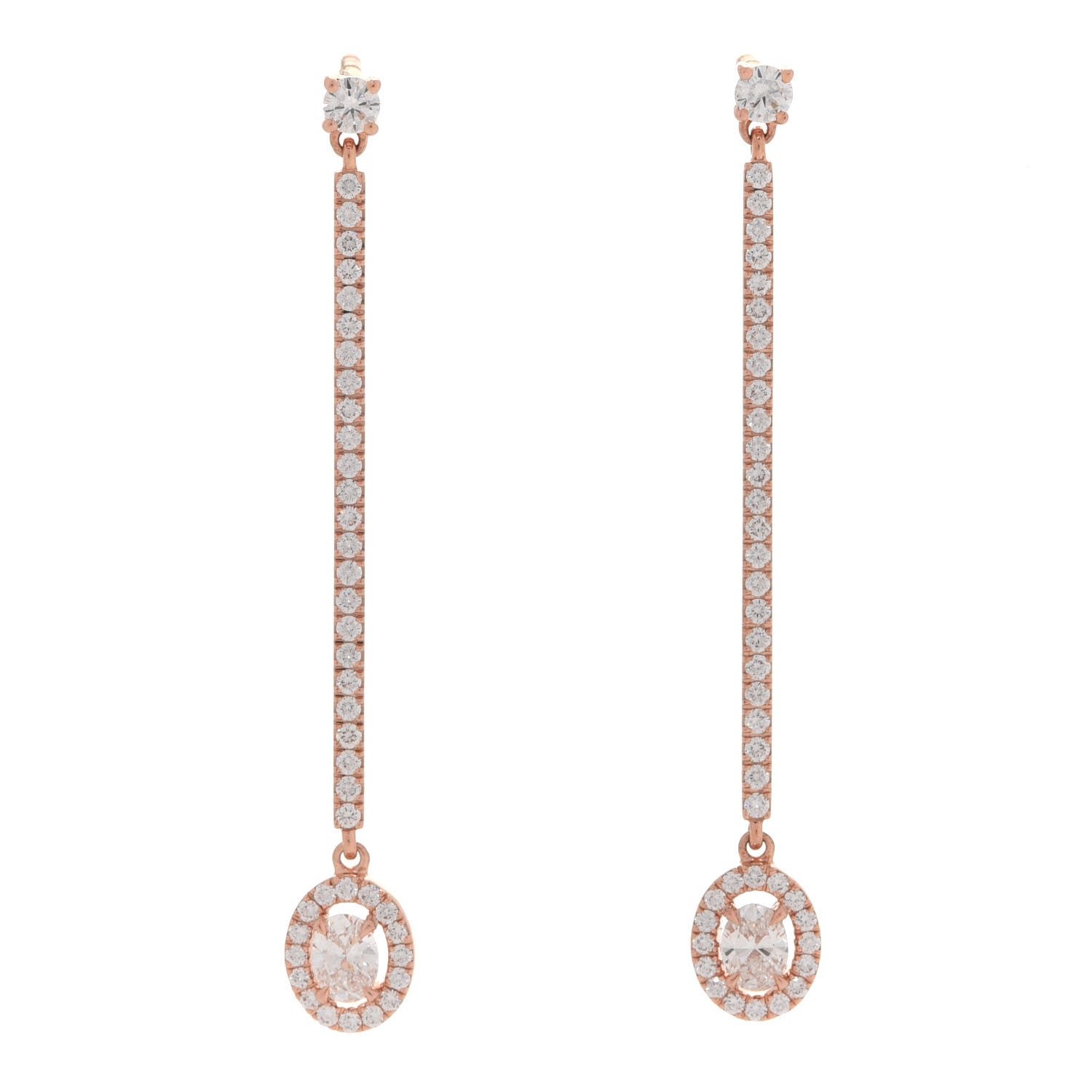 Messika 18K Rose Gold Diamond Glam Azone Oval Drop Earrings 1 of 7