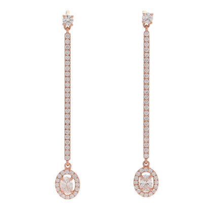 Messika 18K Rose Gold Diamond Glam Azone Oval Drop Earrings 1 of 7