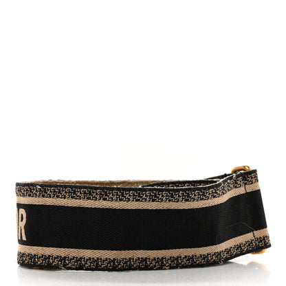 Christian Dior Canvas Embroidered Shoulder Strap Black 2 of 11