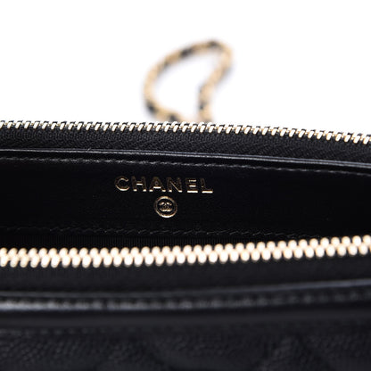 Chanel Caviar Quilted CC Filigree Clutch With Chain Black 5 of 10