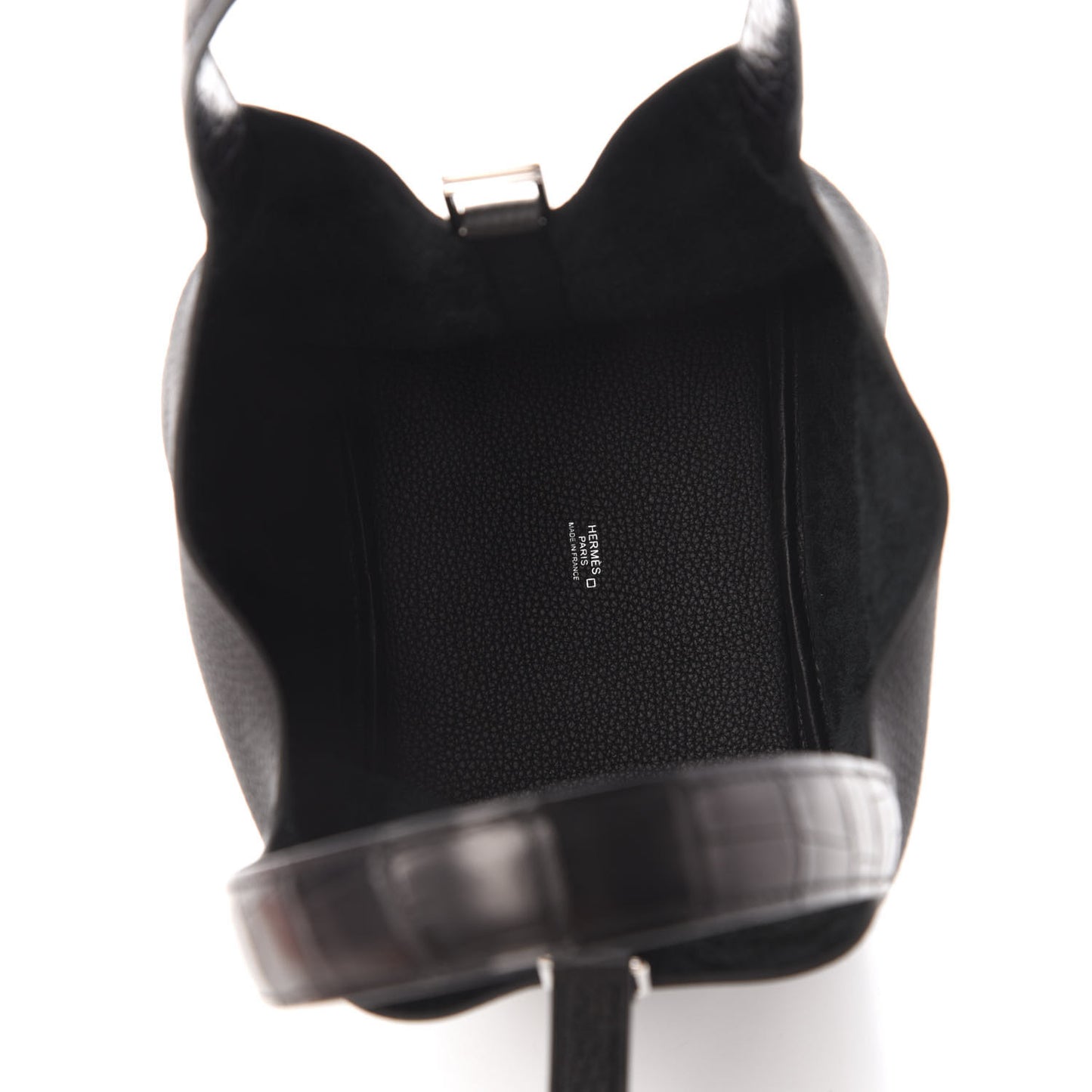 Taurillon Clemence Matte Alligator Picotin Lock Touch 18 PM Black