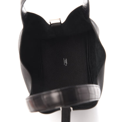 Hermes Taurillon Clemence Matte Alligator Picotin Lock Touch 18 PM Black 5 of 11