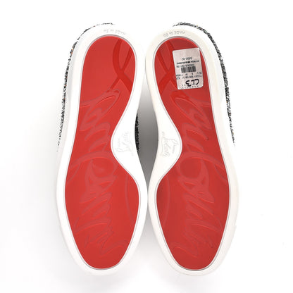 Christian Louboutin Mens Paillette Caresse Boat Man Flats 42 Silver Verde 5 of 9