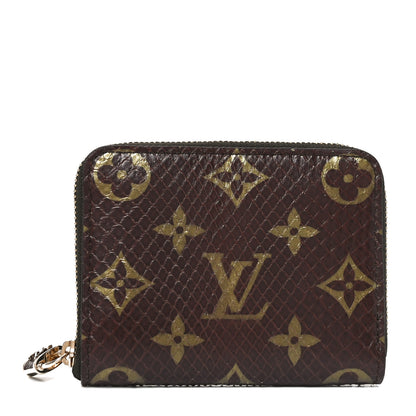 Louis Vuitton Snakeskin Monogram Zippy Padlock Coin Purse Brown 1 of 6