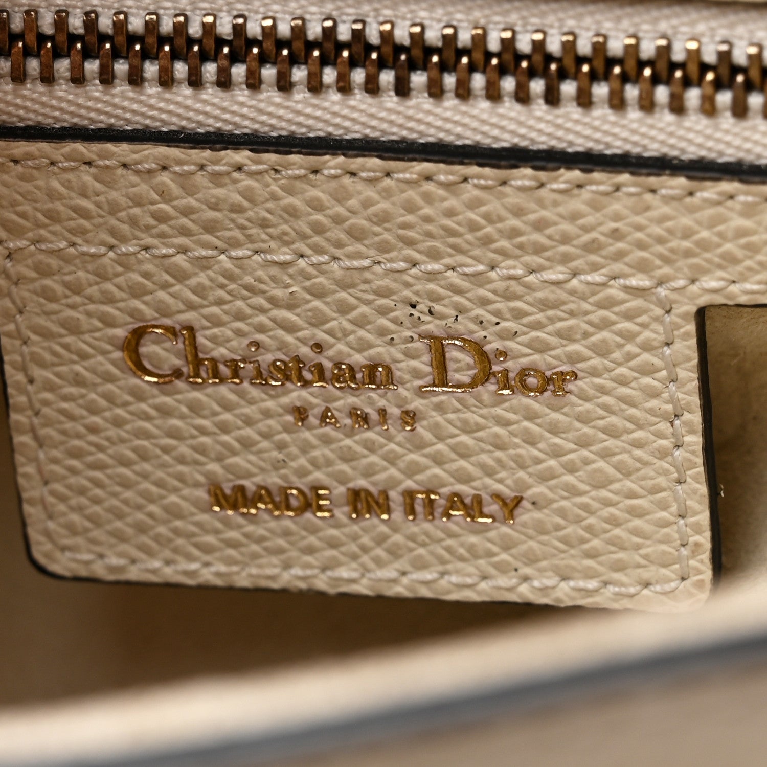 Christian Dior Grained Calfskin Saddle Bag White 1867036