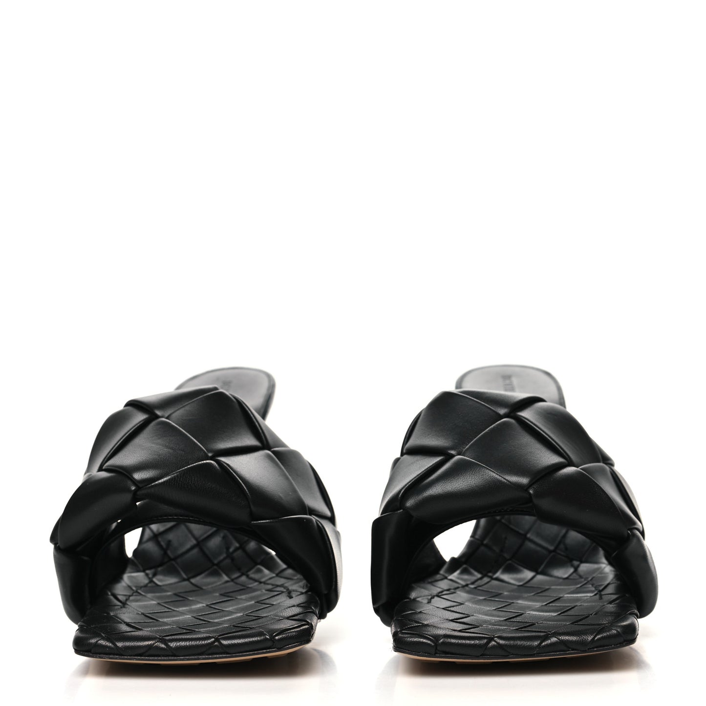 Nappa Maxi Intrecciato Lido Mule Sandals 40 Black