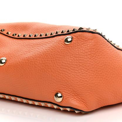 Valentino Garavani Pebbled Calfskin Medium Rockstud Tote Melon Sorbet 8 of 16