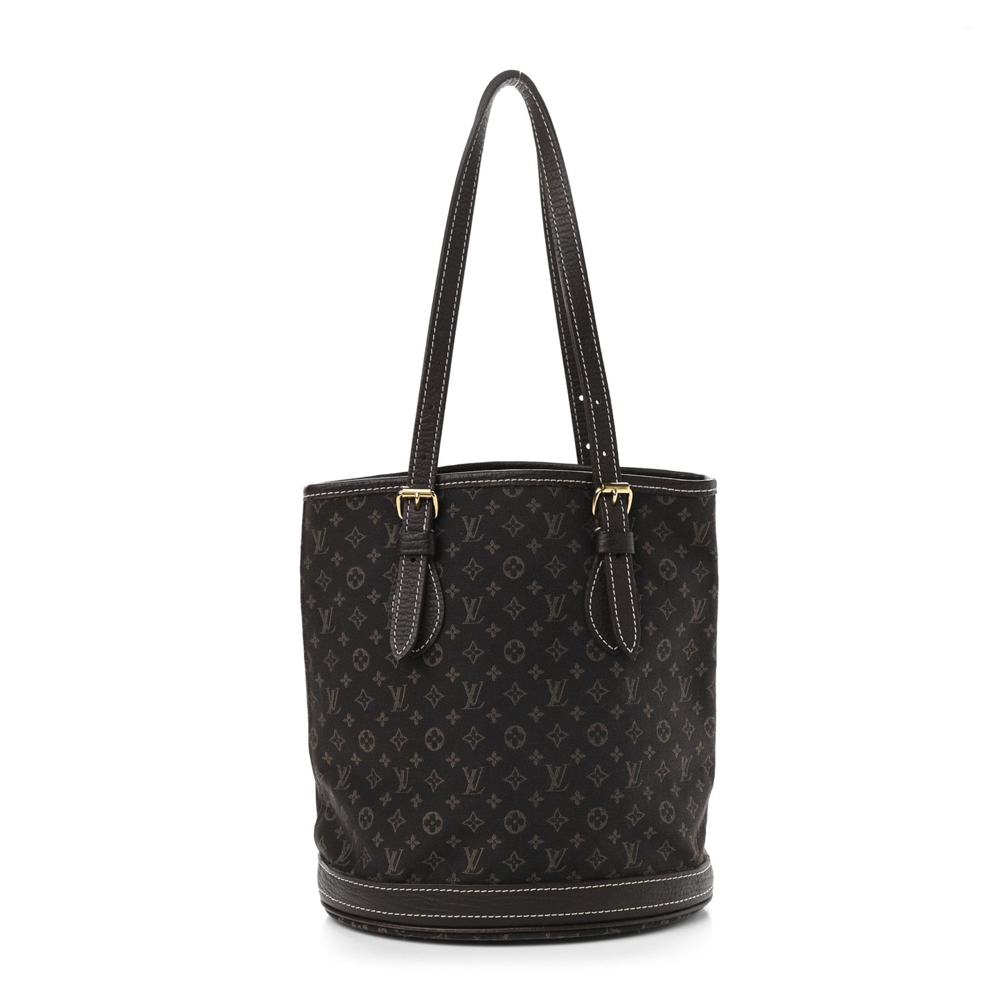Mini Lin Monogram Bucket Bag Ebene