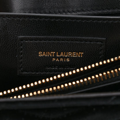 Saint Laurent Velvet Y Quilted Monogram Small Loulou Chain Satchel Black 8 of 11